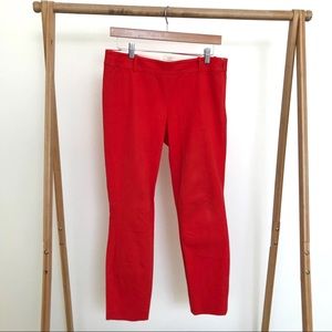 Red JCrew stretch twill Minnie pants